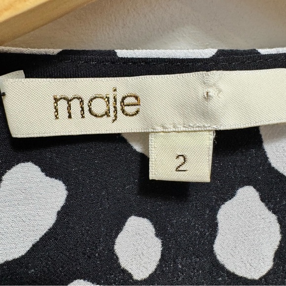 Maje Losimio Wrap Top Size 2= Size Medium - Picture 12 of 14